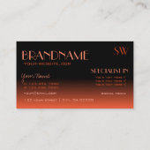 Stilvolle Mirror Schriftart Classic Black Orange M Visitenkarte (Rückseite)