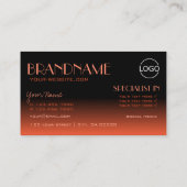 Stilvolle Mirror Schriftart Classic Black Reddish- Visitenkarte (Rückseite)