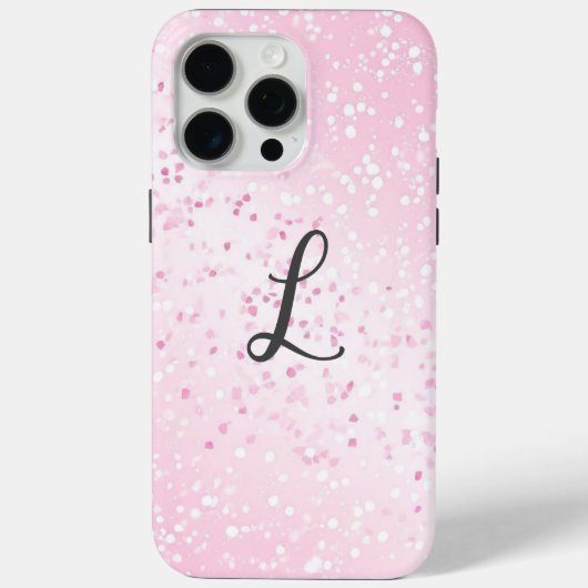 Stilvolle Mit Monogramm Bezeichnung Rosa Glitzer Case-Mate iPhone Hülle (Rückseite)
