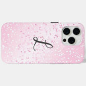 Stilvolle Mit Monogramm Bezeichnung Rosa Glitzer Case-Mate iPhone Hülle (Rückseite (Horizontal))