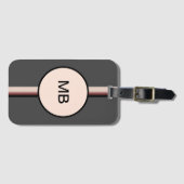 Stilvolle Mit Monogramm Gepäckmarke Gepäckanhänger (Vorderseite (Horizontal))