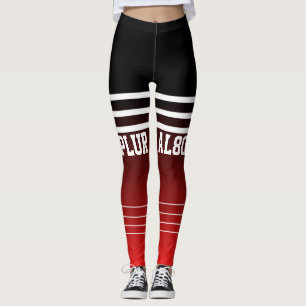 Stilvolle mit Monogramm Gradientenschwarz-Rot-Work Leggings