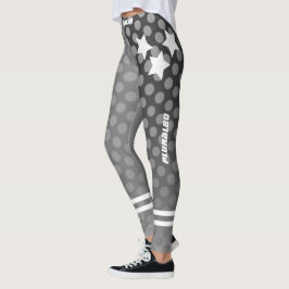 Stilvolle mit Monogramm Graudots-Musterausarbeitun Leggings