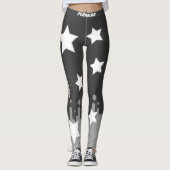 Stilvolle mit Monogramm Grausterne trainieren Leggings (Vorderseite)