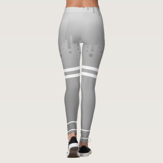 Stilvolle mit Monogramm Graustufen Leggings (Rückseite)