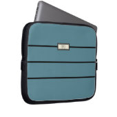 Stilvolle Mit Monogramm Initialen Modernes Türkis Laptopschutzhülle (Vorne Rechts)