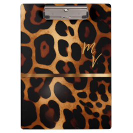 Stilvolle Mit Monogramm Leopard Print Business Klemmbrett