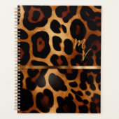 Stilvolle Mit Monogramm Leopard Print Business Planer (Vorderseite)