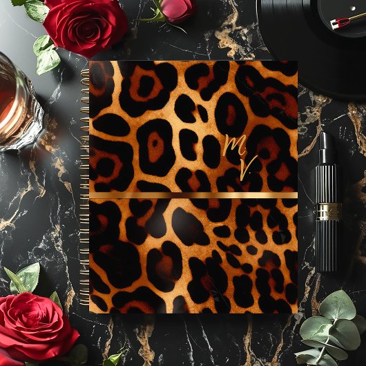 Stilvolle Mit Monogramm Leopard Print Business Planer