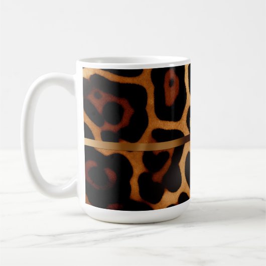 Stilvolle Mit Monogramm Leopard Print Kaffeetasse (Links)