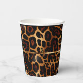 Stilvolle Mit Monogramm Leopard Print Pappbecher (Rückseite)