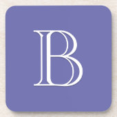 Stilvolle Mit Monogramm Letter Initial Periwinkle  Getränkeuntersetzer (Vorderseite)