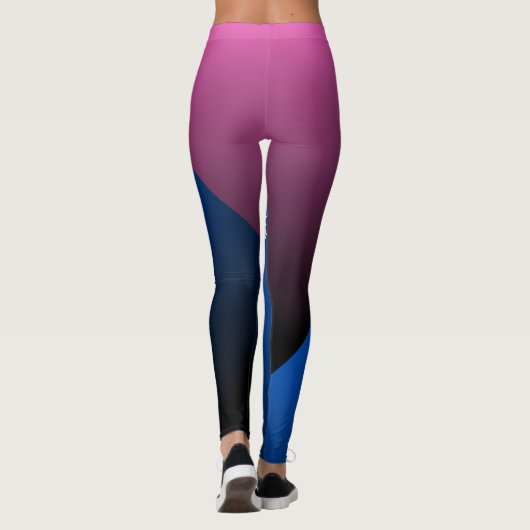 Stilvolle mit Monogramm-rosa-blaue Gradiententrain Leggings (Rückseite)