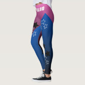 Stilvolle mit Monogramm-rosa-blaue Gradiententrain Leggings (Links)