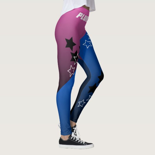 Stilvolle mit Monogramm-rosa-blaue Gradiententrain Leggings (Rechts)