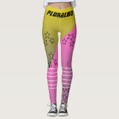 Stilvolle Mit Monogramm-rosa-gelbe Gradiententrain Leggings (Vorderseite)