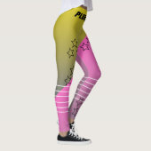 Stilvolle Mit Monogramm-rosa-gelbe Gradiententrain Leggings (Rechts)