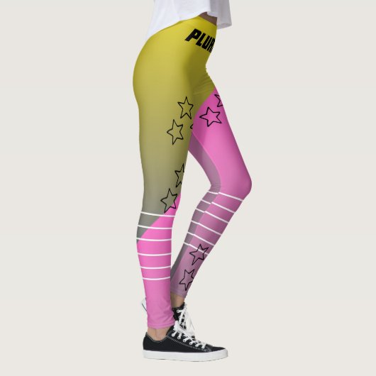 Stilvolle Mit Monogramm-rosa-gelbe Gradiententrain Leggings (Rechts)