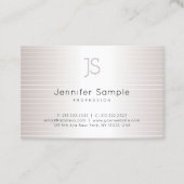 Stilvolle Mit Monogramm Silver Template Chic Visitenkarte (Vorderseite)