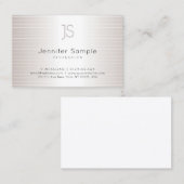 Stilvolle Mit Monogramm Silver Template Chic Visitenkarte (Vorne/Hinten)