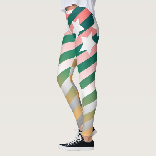 Stilvolle mit Monogramm Strichmuster-Workout Leggings (Links)