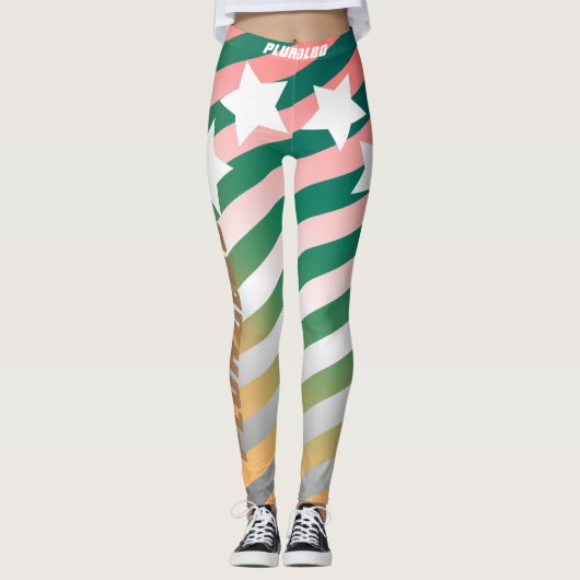 Stilvolle mit Monogramm Strichmuster-Workout Leggings (Vorderseite)