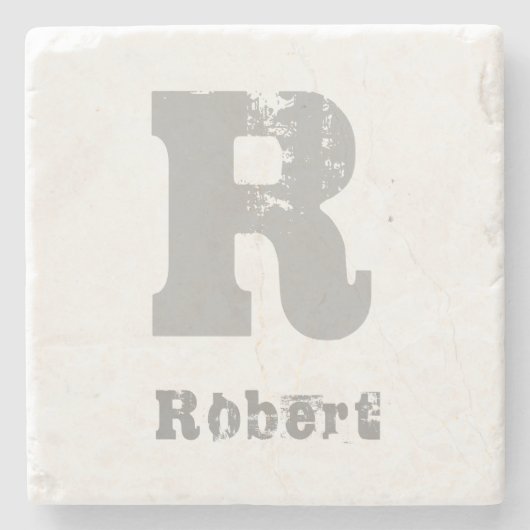 Stilvolle Mit Monogramm Vorlage Eleganter Letter-M Steinuntersetzer (Vorderseite)