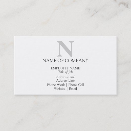 Stilvolle Mit Monogramm Vorlage Visitenkarte (Vorderseite)