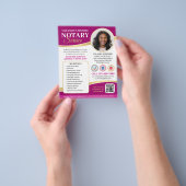 Stilvolle Mobile Notary Public QR Code Magenta Flyer (Gruppe)