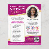 Stilvolle Mobile Notary Public QR Code Magenta Flyer (Vorne)