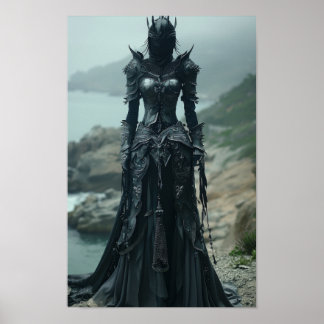 Stilvolle Modefotografie der Frau in voller Lengt Poster