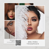 Stilvolle Modellierung Comp Card 5 Foto QR Code We Einladung (Vorne/Hinten)