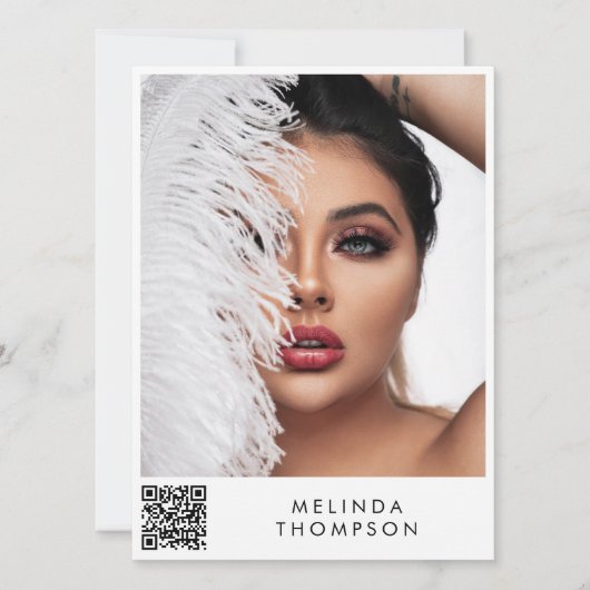 Stilvolle Modellierung Comp Card 5 Foto QR Code We Einladung (Vorderseite)