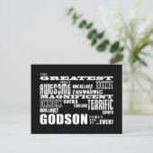 Stilvolle Modern & Fun Godsons : Bester Godson Postkarte (Stehend Vorderseite)