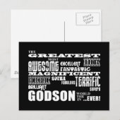Stilvolle Modern & Fun Godsons : Bester Godson Postkarte (Vorne/Hinten)