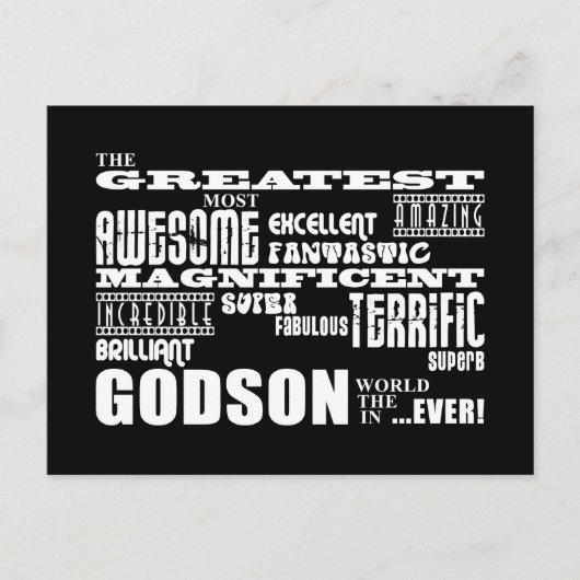Stilvolle Modern & Fun Godsons : Bester Godson Postkarte (Vorderseite)