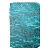 Stilvolle moderne Abstrakt Blue Wirbel Marble Patt Badematte (Vorderseite Vertikal)