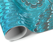 Stilvolle moderne Abstrakt Blue Wirbel Marble Patt Geschenkpapier (Rolleneckpunkt)
