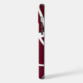 Stilvolle, moderne abstrakte bordeauxfarbene Linie iPhone Hülle (Linke Seite)