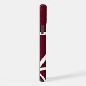 Stilvolle, moderne abstrakte bordeauxfarbene Linie iPhone Hülle (Rechte Seite)