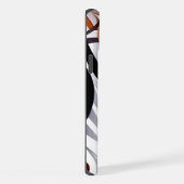 Stilvolle, moderne, abstrakte, schwarz-braune Wirb iPhone Hülle (Rechte Seite)