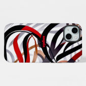 Stilvolle, moderne, abstrakte, schwarz-braune Wirb iPhone Hülle (Rückseite (Horizontal))