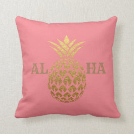 Stilvolle moderne Ananas Coral Pink Aloha Kissen