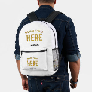 STILVOLLE MODERNE ANPASSBARE WEISSE VERIFIZIERTE M BEDRUCKTER RUCKSACK