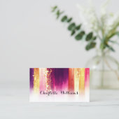 Stilvolle moderne Aquarellbürsten & Gold Glitzer Visitenkarte (Stehend Vorderseite)