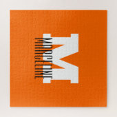 Stilvolle moderne Bezeichnung Initial | Neon Sunse Puzzle (Horizontal)