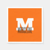 Stilvolle moderne Bezeichnung Initial | Neon Sunse Serviette (Vorderseite)