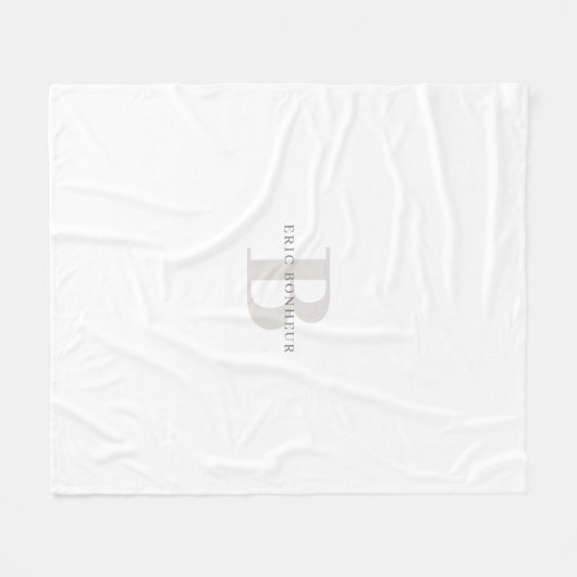 Stilvolle moderne Bezeichnung & Monogramm Fleecedecke (Vorderseite (Horizontal))