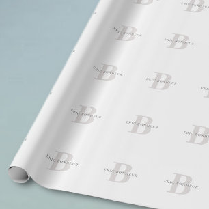 Stilvolle moderne Bezeichnung & Monogramm Geschenkpapier
