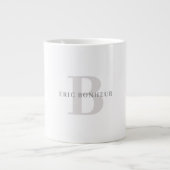 Stilvolle moderne Bezeichnung & Monogramm Jumbo-Tasse (Vorderseite)